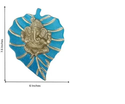 Craft Trade Blue Metal Wall Hanging Sculpture 19cm (7.5") x 15cm (6") | Vastu Item for Good Luck thumbnail 3