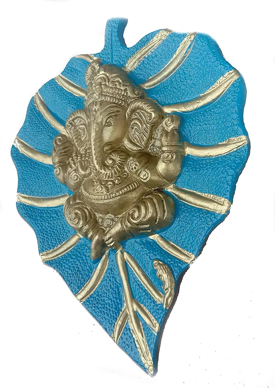 Craft Trade Blue Metal Wall Hanging Sculpture 19cm (7.5") x 15cm (6") | Vastu Item for Good Luck - view 4