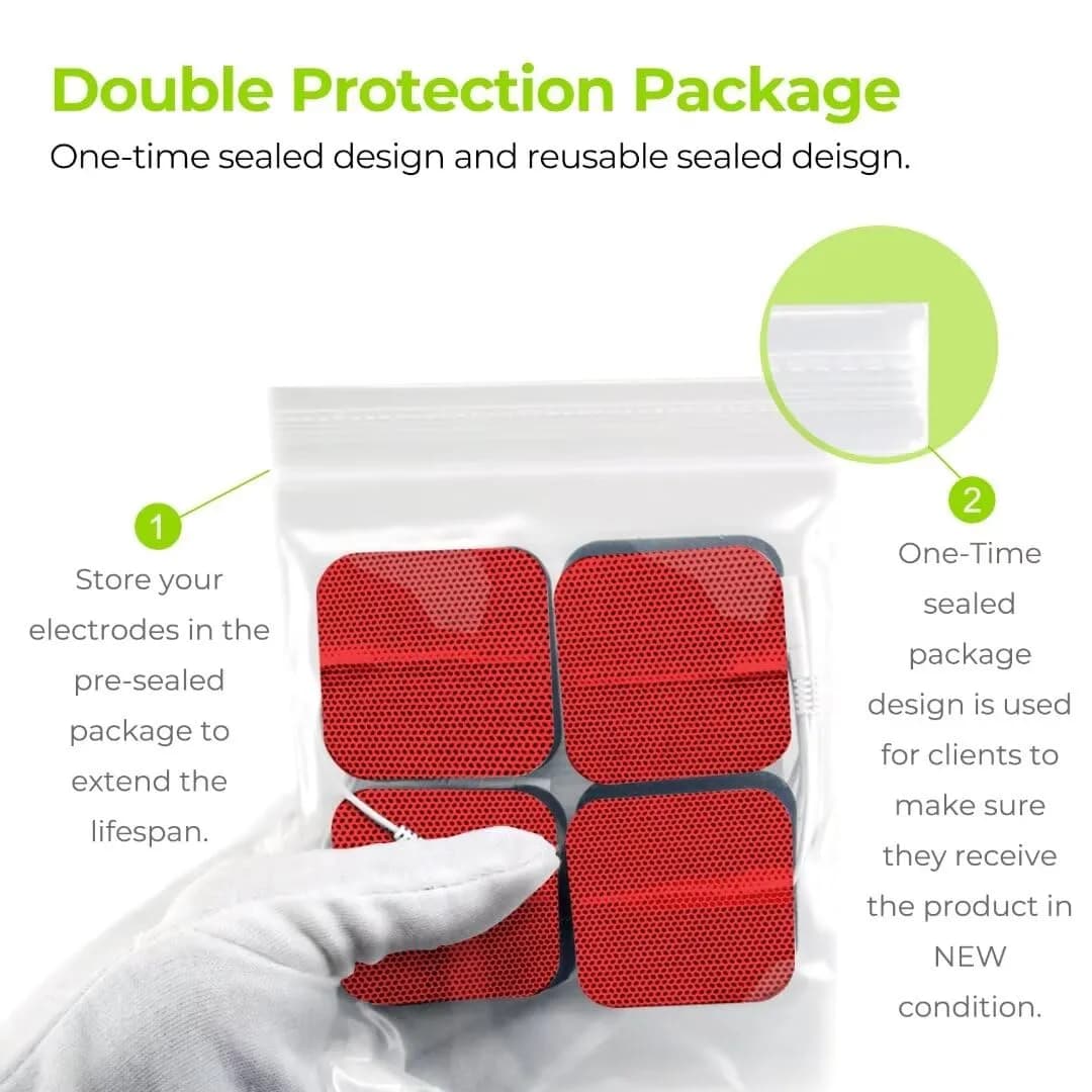 AUVON TENS Unit Electrode Pads 20-Pack | Upgraded Self-Stick, 2"x2", Red - view 5