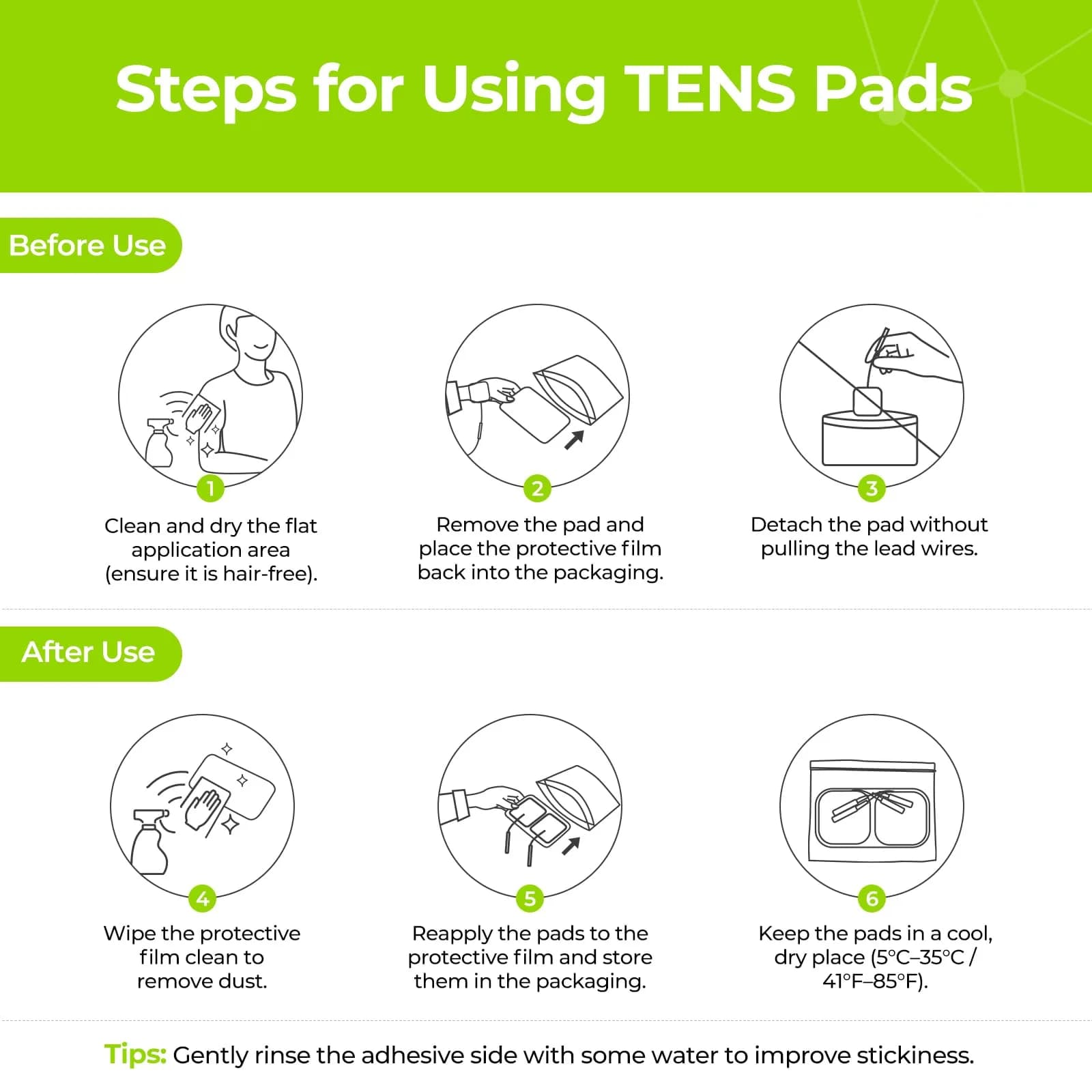 AUVON TENS Unit Electrode Pads 20-Pack | Upgraded Self-Stick, 2"x2", Red - view 7