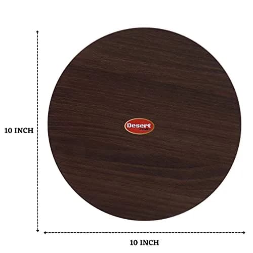 Desert Crafts 10 Inch Plywood Chakla with 12 Inch Wooden Belan | Handmade Indian Kitchen Tool thumbnail 4
