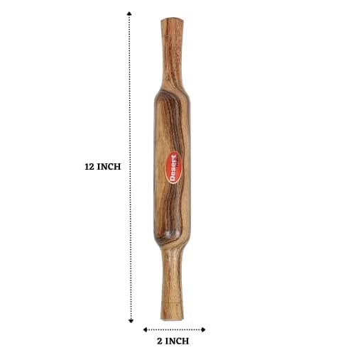 Desert Crafts 10 Inch Plywood Chakla with 12 Inch Wooden Belan | Handmade Indian Kitchen Tool thumbnail 5