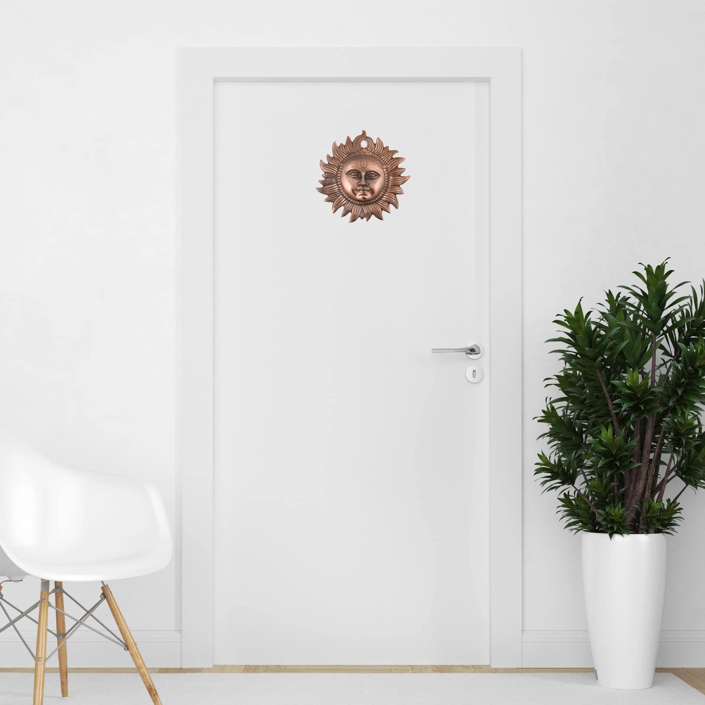 Craft Trade Copper Sun Idol Metal Wall Decor 20cm (8 Inches) | Vastu Items for Good Luck - view 5