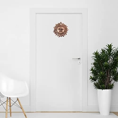 Craft Trade Copper Sun Idol Metal Wall Decor 20cm (8 Inches) | Vastu Items for Good Luck thumbnail 5