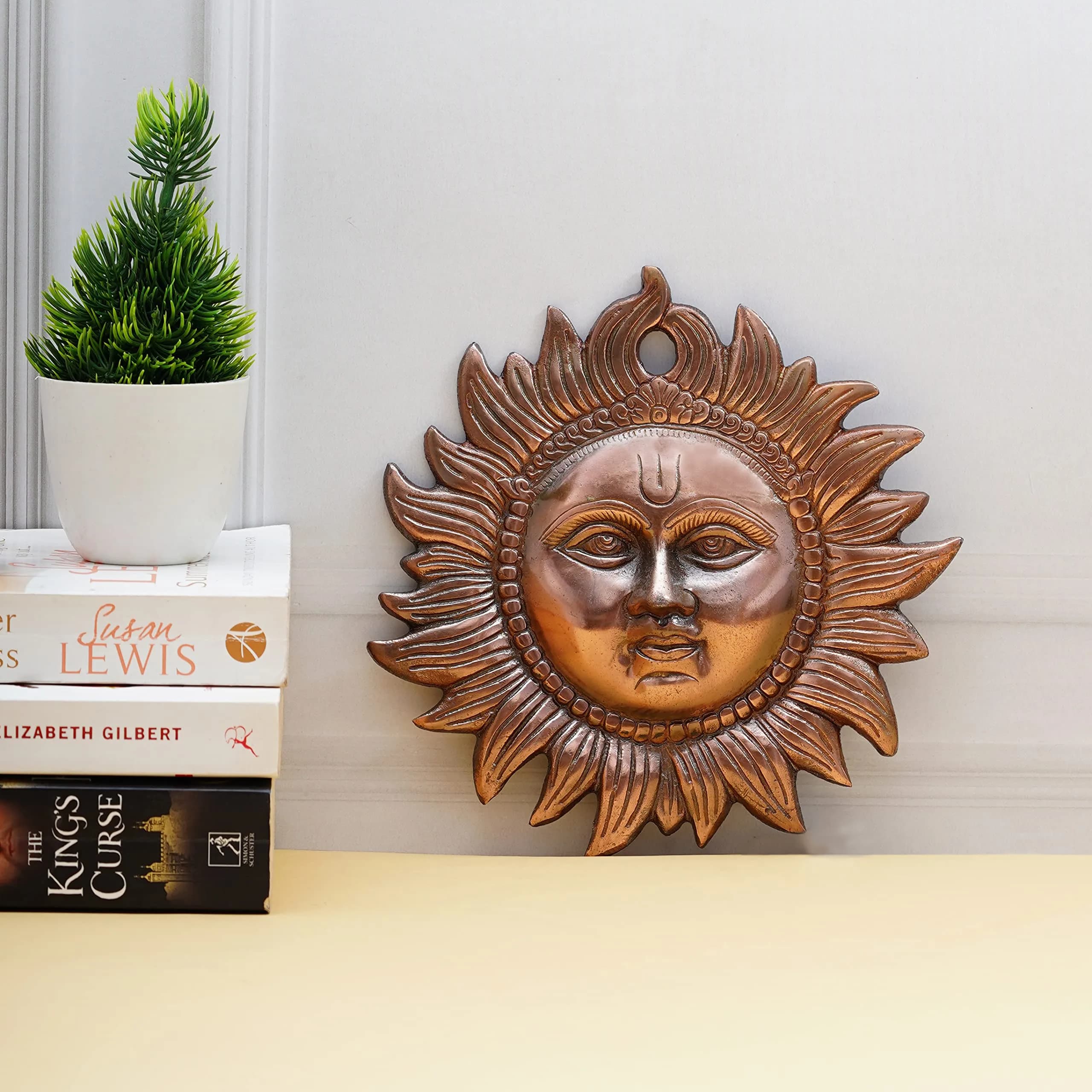 Craft Trade Copper Sun Idol Metal Wall Decor 20cm (8 Inches) | Vastu Items for Good Luck - view 2