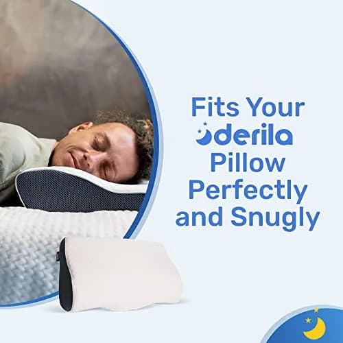 Derila White Pillowcase Cover for Neck Pillow, 50cm x 30cm (19.7" x 11.8") | Zippered, Breathable, Gentle on Skin thumbnail 5
