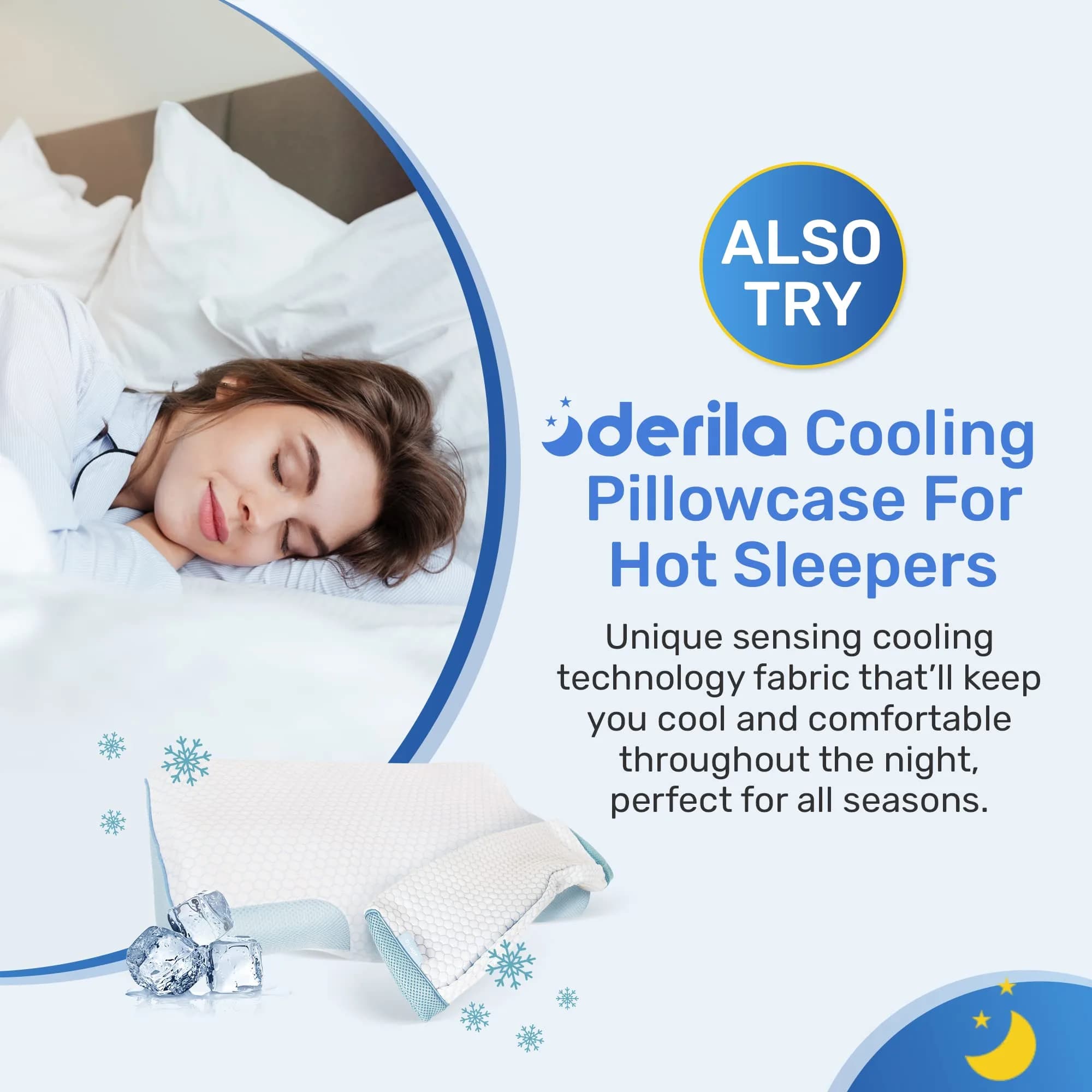 Derila White Pillowcase Cover for Neck Pillow, 50cm x 30cm (19.7" x 11.8") | Zippered, Breathable, Gentle on Skin - view 7