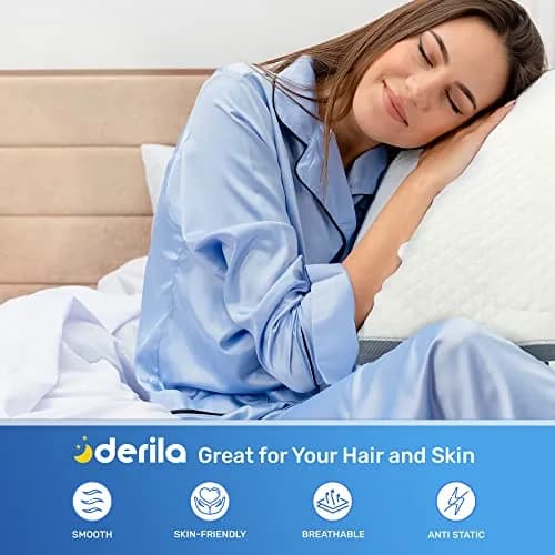 Derila White Pillowcase Cover for Neck Pillow, 50cm x 30cm (19.7" x 11.8") | Zippered, Breathable, Gentle on Skin thumbnail 3