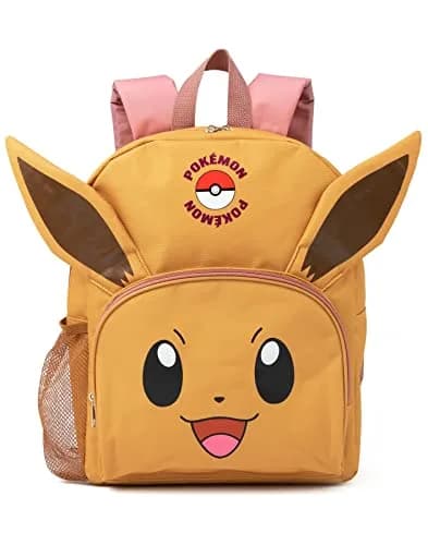 Pokémon Eevee Kids 4 Piece Backpack Set Brown Pink Rucksack Lunch Bag Pencil Case Water Bottle School Accessories Bundle thumbnail 2