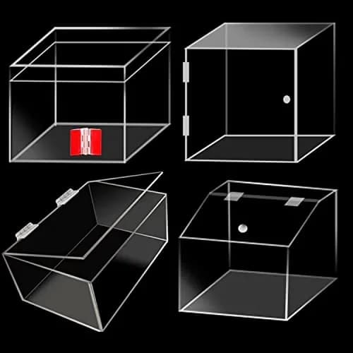 Sliverdew Transparent Acrylic Piano Hinges 65x40 mm (4-Pack) | Self-Adhesive Cabinet Door Hinges thumbnail 4