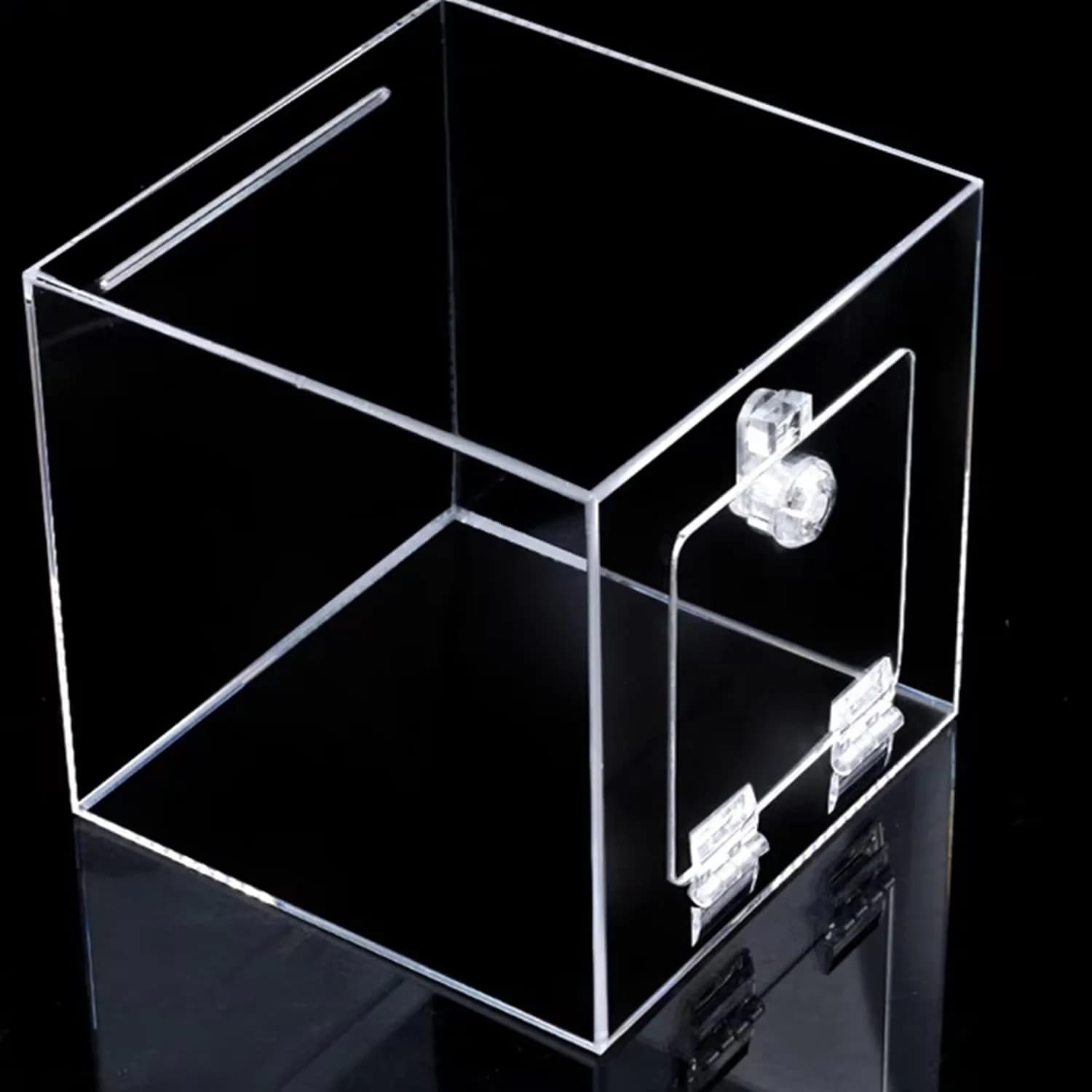 Sliverdew Transparent Acrylic Piano Hinges 65x40 mm (4-Pack) | Self-Adhesive Cabinet Door Hinges - view 6