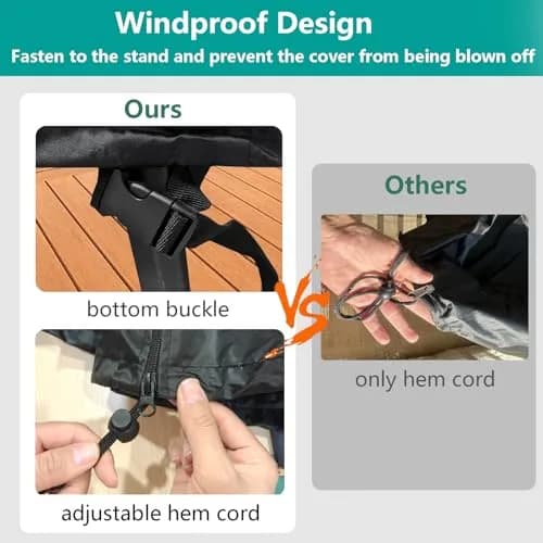 FLYMEI Patio Egg Chair Cover 75" x 45" Khaki | Heavy Duty Waterproof & Windproof Outdoor Protection thumbnail 2