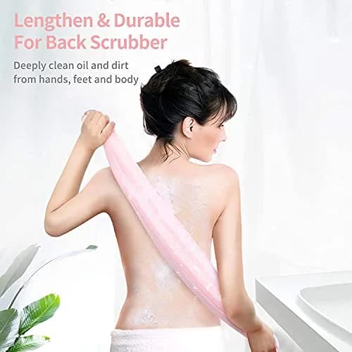 Yiclick Exfoliating Washcloth Towel 2 Pack Pink | Soft & Rough Nylon Body Scrubber for Back & Sensitive Skin thumbnail 5