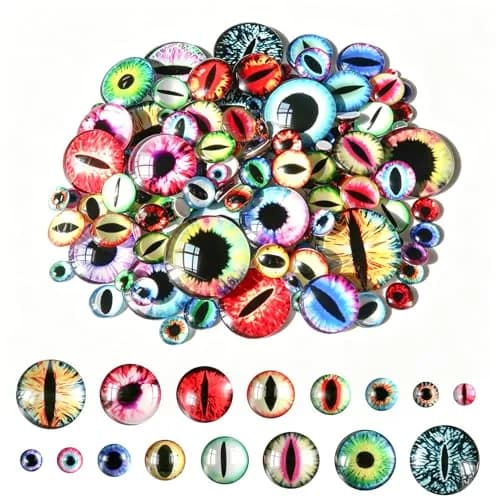 TOAOB 120pcs Glass Dragon Eyes Assorted Sizes | Crafting & Doll Making Supplies thumbnail 1