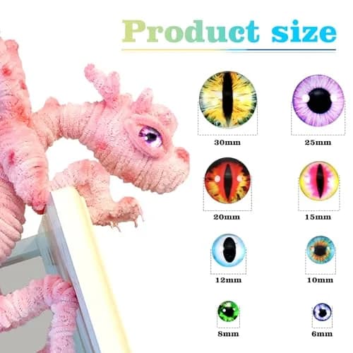TOAOB 120pcs Glass Dragon Eyes Assorted Sizes | Crafting & Doll Making Supplies thumbnail 2