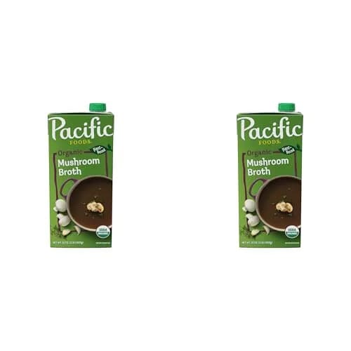 Pacific Foods Organic Mushroom Broth 32 Fl Oz (Pack of 2) | Vegan, Gluten-Free & Kosher thumbnail 1
