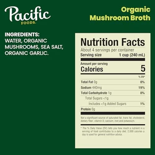Pacific Foods Organic Mushroom Broth 32 Fl Oz (Pack of 2) | Vegan, Gluten-Free & Kosher thumbnail 2