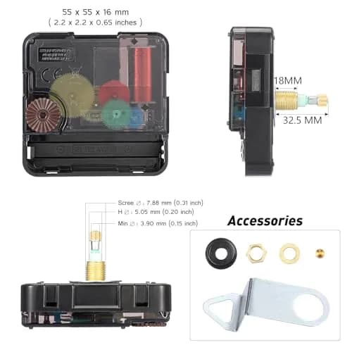 Jadive 2 Pcs Clock Movement Long Shaft | Fit for 24'' Clock, 32.5mm Shaft, DIY Repair thumbnail 2