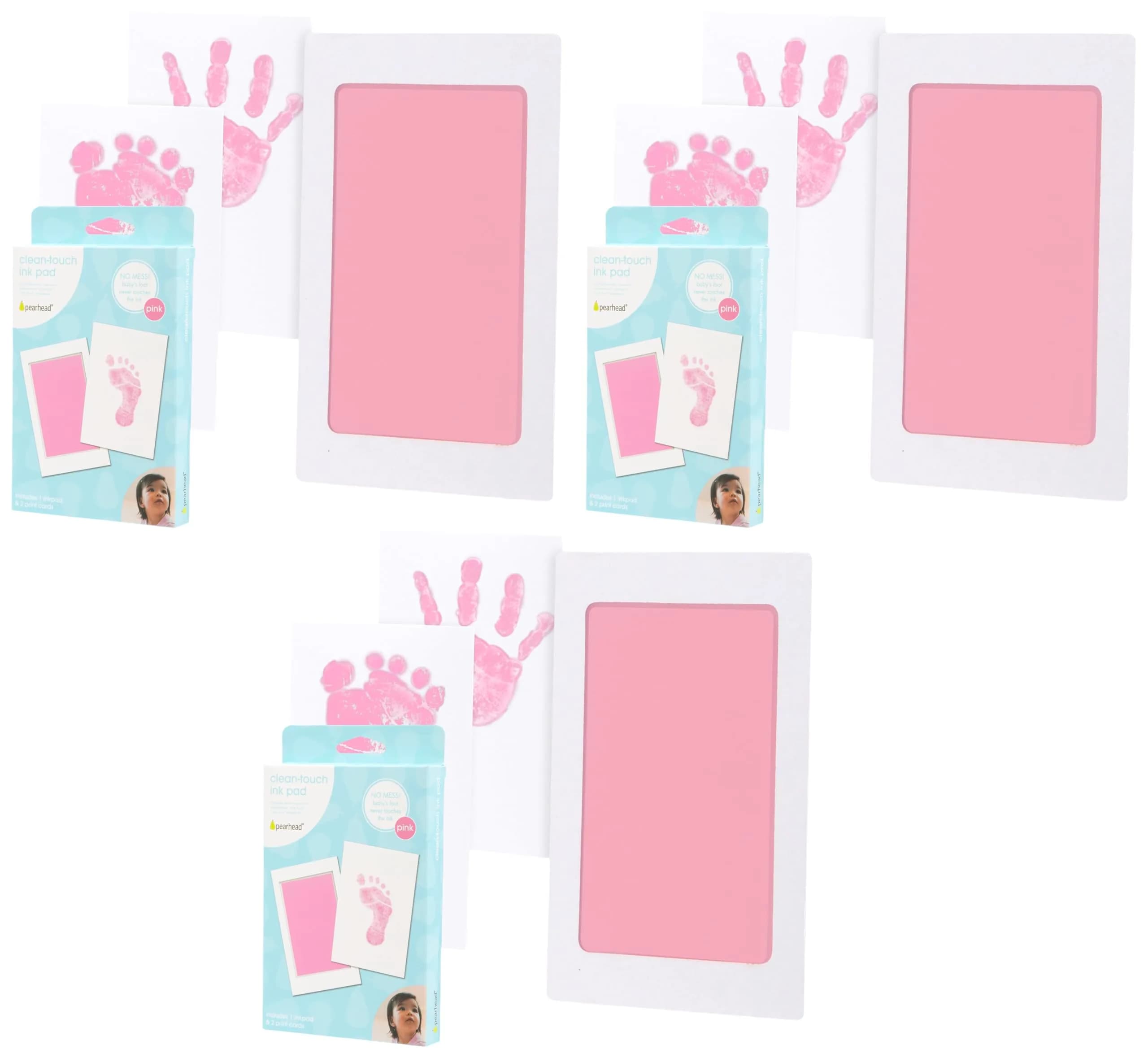 Pearhead Newborn Baby "Clean-Touch" Ink Pad Kit 3-Pack | Mess-Free Hand & Footprint Keepsake for India - main product image