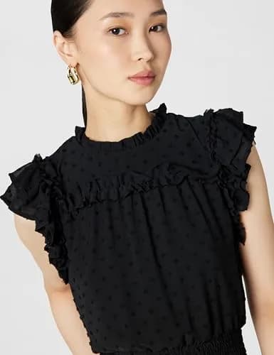CeCe Flutter Sleeve Smocked Waist Midi Dress Rich Black | Feminine, Comfortable, USA Import thumbnail 3