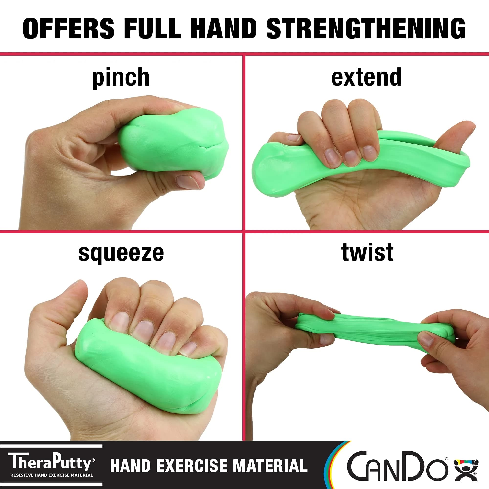 CanDo TheraPutty Standard Hand Exercise Putty 270g (9 oz) | Occupational Therapy & Grip Strengthening - view 3