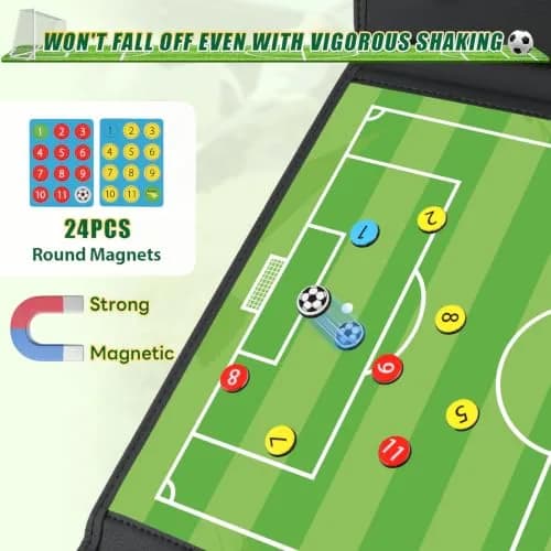 HIGHRAZON Soccer Coaching Board, Magnetic Soccer Clipboard for Coaches, Foldable Board with Dry Erase Marker | Premium Tactical Board 54x32cm thumbnail 5
