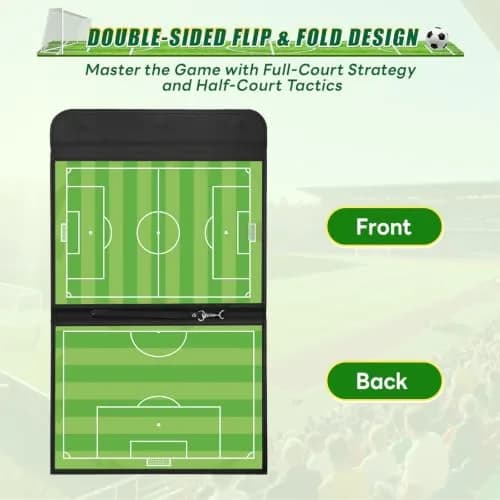 HIGHRAZON Soccer Coaching Board, Magnetic Soccer Clipboard for Coaches, Foldable Board with Dry Erase Marker | Premium Tactical Board 54x32cm thumbnail 6