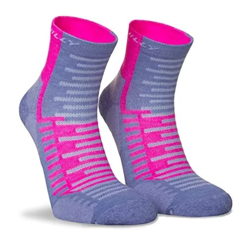 Hilly Active Anklet - Min Cushioning, Lilac/Pink, Large | Eco-Friendly Moisture Wicking Socks thumbnail 1