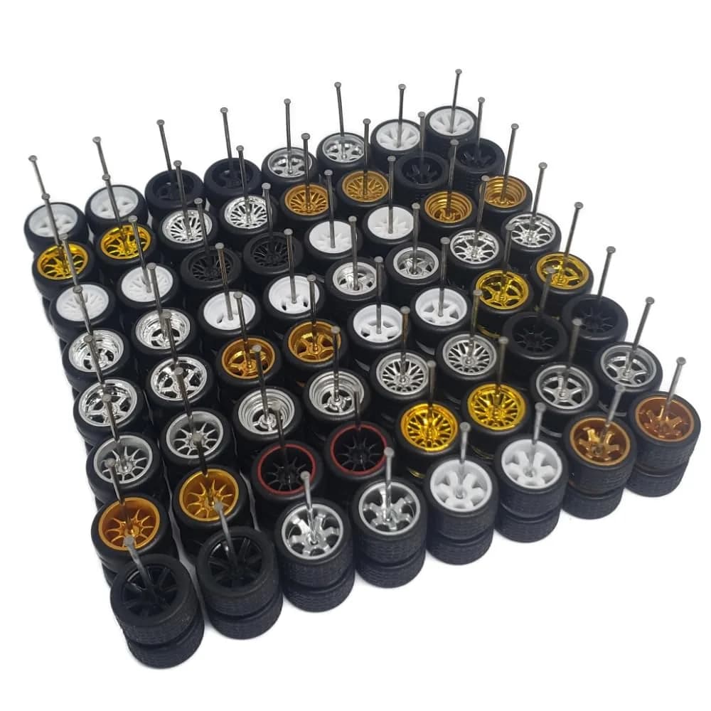 4DOBBY Real Riders Wheels Set for 10 Cars 1/64 Scale | 10 Mixed Sets for Model Car Customization - main product image