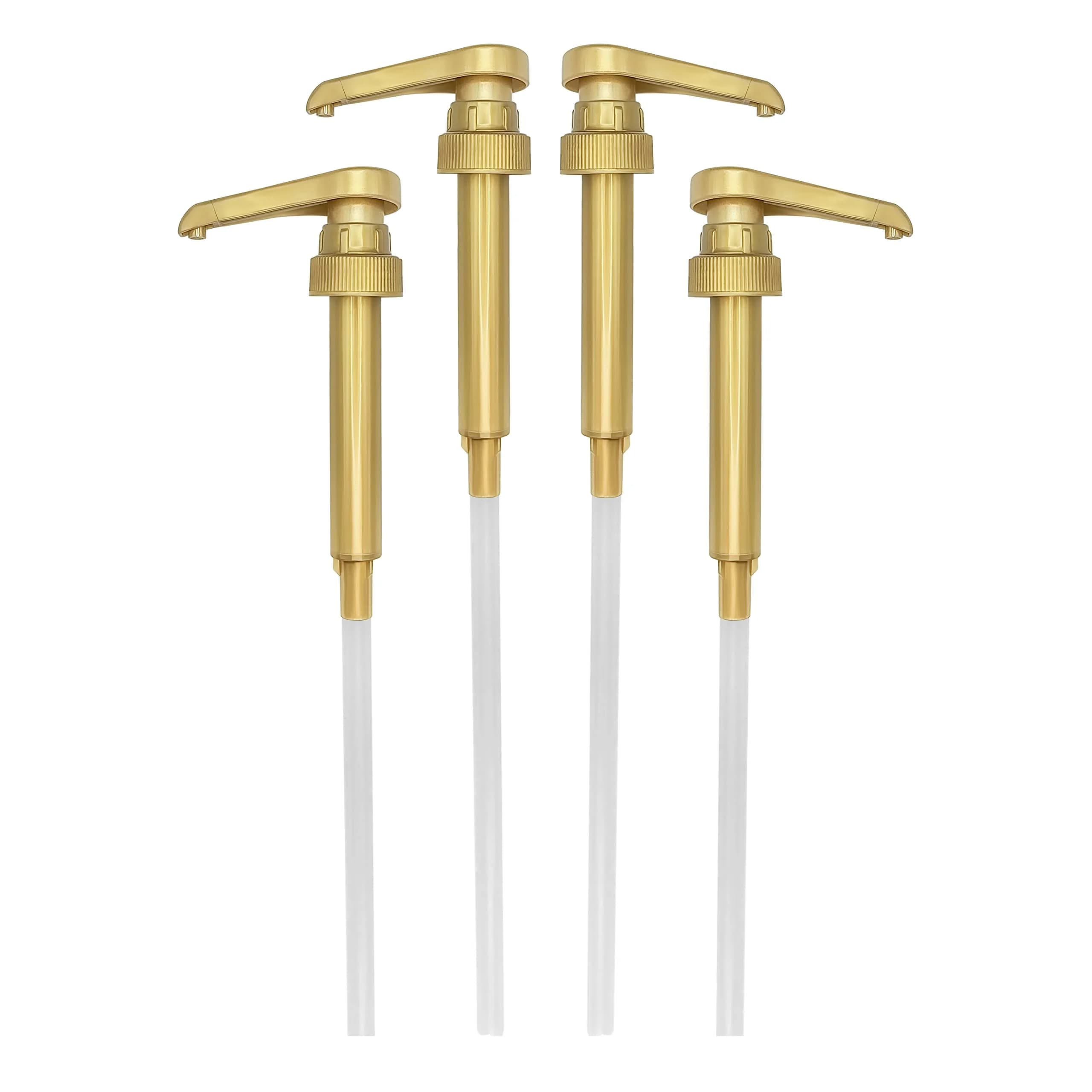 HANDIT Gold Coffee Syrup Pumps for Torani & Davinci Bottles | 8cc (0.25 oz) Dispense | 4-Pack - main product image