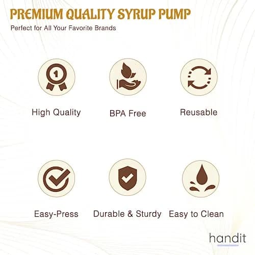 HANDIT Gold Coffee Syrup Pumps for Torani & Davinci Bottles | 8cc (0.25 oz) Dispense | 4-Pack thumbnail 4