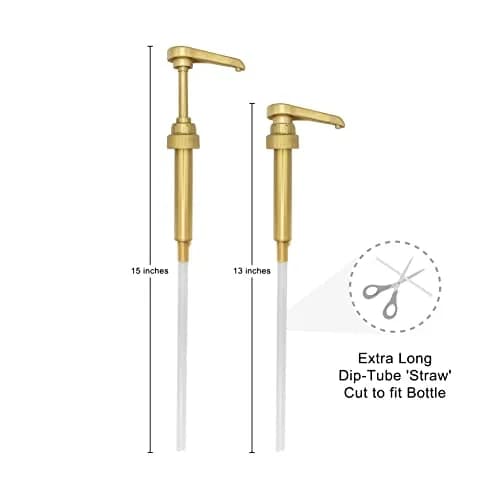 HANDIT Gold Coffee Syrup Pumps for Torani & Davinci Bottles | 8cc (0.25 oz) Dispense | 4-Pack thumbnail 6