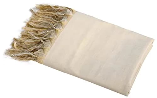 Fashily Women's Off White Cotton Dupatta (Gold Kasavu) | Traditional Kerala Style thumbnail 6