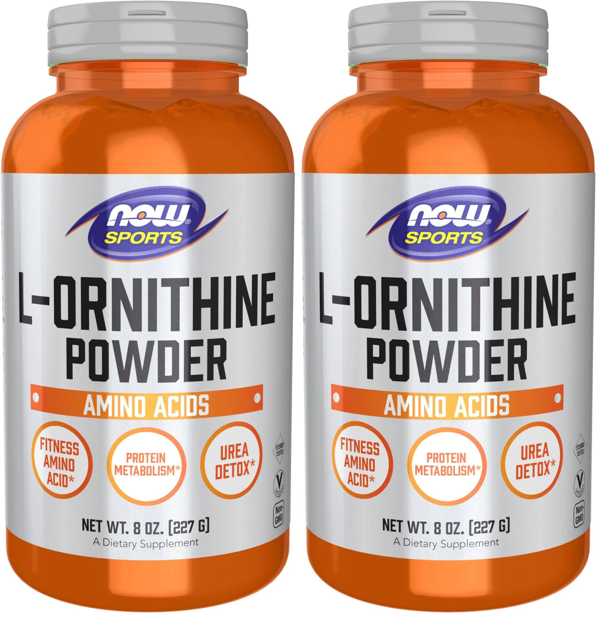 NOW L-Ornithine Powder 227g (8 oz) | Supports Protein Metabolism & Urea Detox — White
