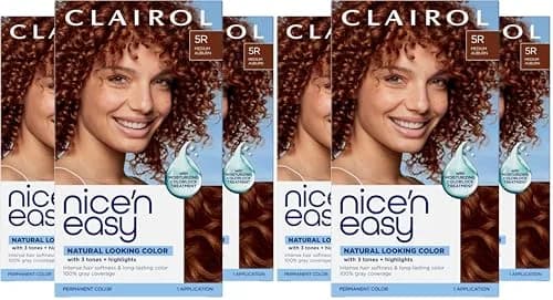 Clairol Nice'n Easy Permanent Hair Dye 5R Medium Auburn, 6.26 Fl Oz (Pack of 6) | 100% Gray Coverage thumbnail 1
