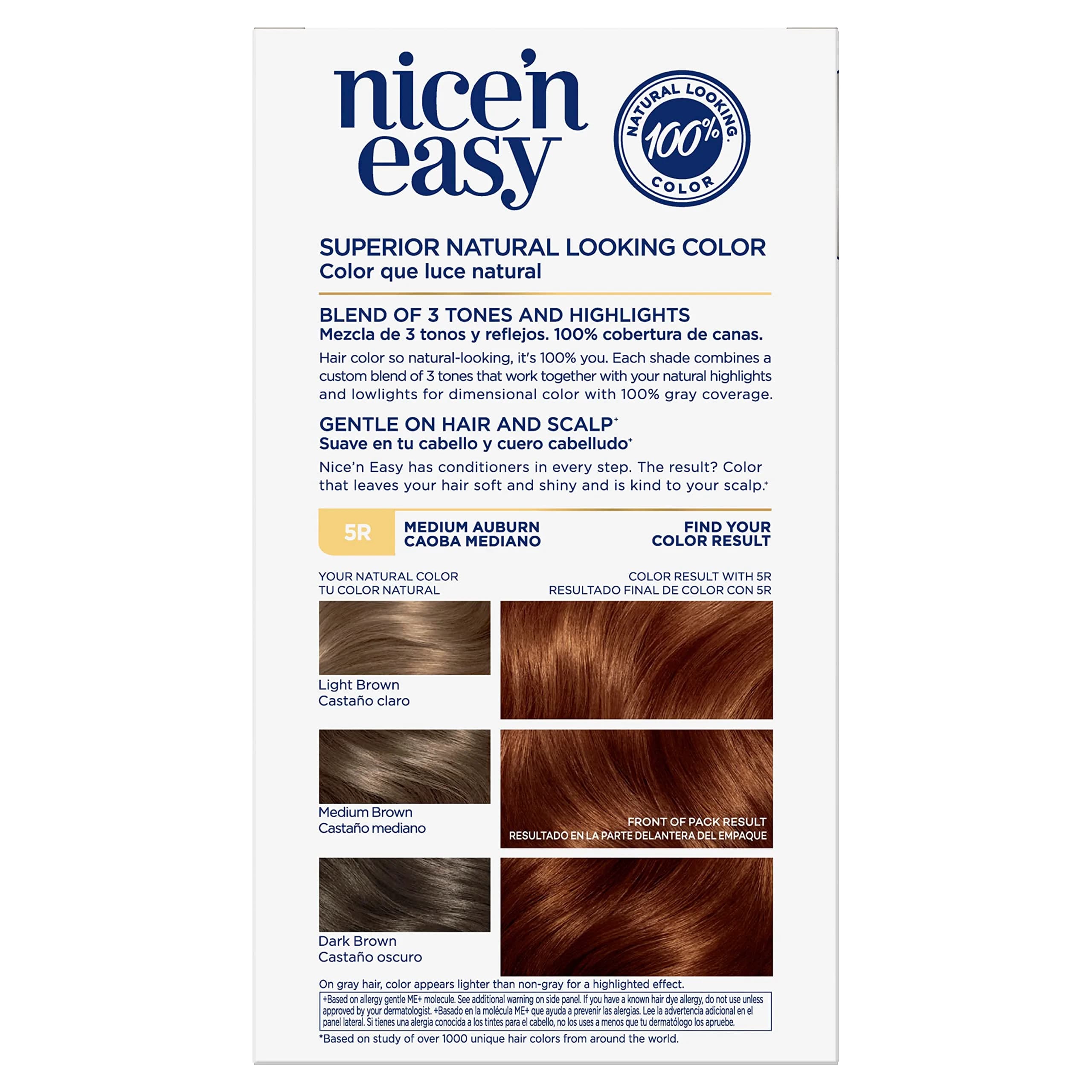 Clairol Nice'n Easy Permanent Hair Dye 5R Medium Auburn, 6.26 Fl Oz (Pack of 6) | 100% Gray Coverage - view 2