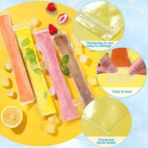 FEBSNOW Disposable Ice Pop Bags with Funnel, 160 Pcs (19cm x 5cm) | BPA-Free Plastic for Healthy Homemade Frozen Treats thumbnail 4