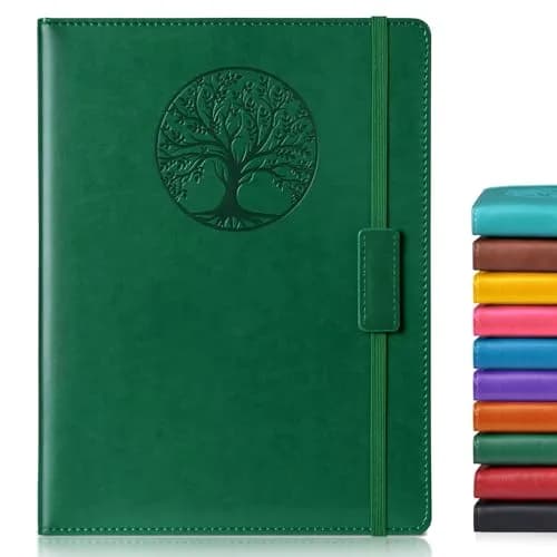 Biuwory Green Blank Journal Notebook A5 (5.7"×8.3") | Acid-Free Paper for Artists & Writers — Green / A5-sized Lined Pages