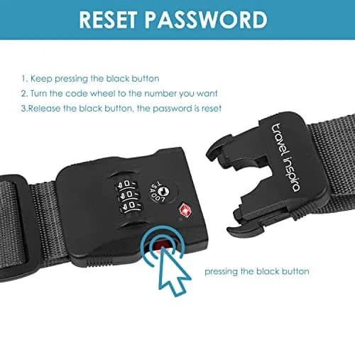 Travel Inspira Luggage Straps for Suitcases with TSA Lock | Heavy Duty, TSA Approved, Adjustable (7.72 × 3.78 × 2.40 inches) thumbnail 8