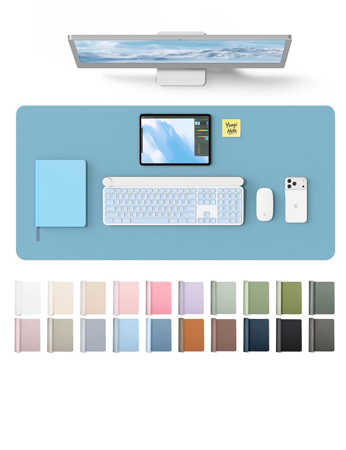 YSAGi PU Leather Desk Protector 80cm x 40cm (31.5" x 15.8") | Waterproof Writing Pad for Office and Home - main product image