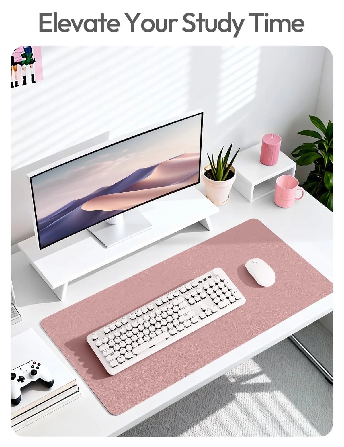 YSAGi Leather Desk Protector Mat 89.9 cm x 43.2 cm (35.4" x 17") | Protects Desks, Doubles as Large Mouse Pad - view 6
