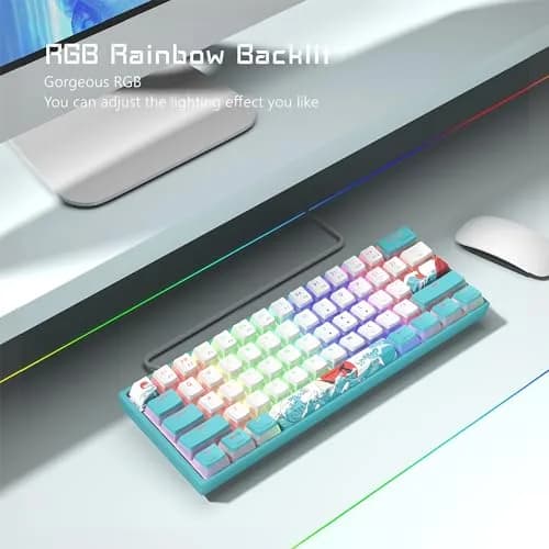 Womier WK61 V2 Mechanical RGB Wired Gaming Keyboard 61 Keys Hot-Swappable Linear Red Switch | Compatible with PC/MAC thumbnail 7