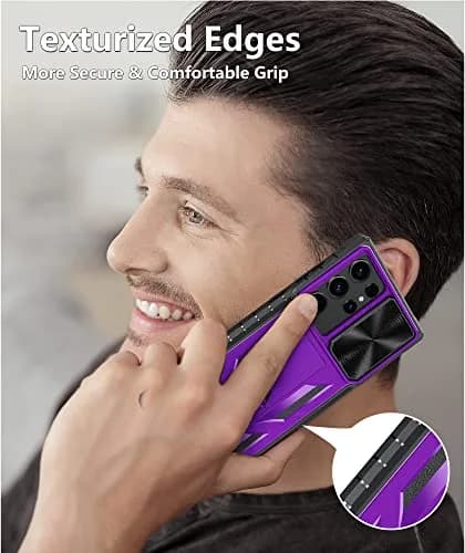 SOiOS Samsung Galaxy S23 Ultra Case with Kickstand & Slider Purple | Military Grade Heavy Duty Protection thumbnail 8