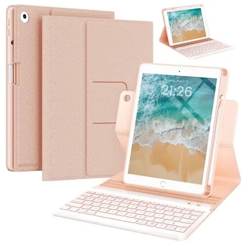 BLUTLOTUS Keyboard Case for iPad 9.7 inch 5th 6th Gen | 360° Rotatable with Pencil Holder thumbnail 1
