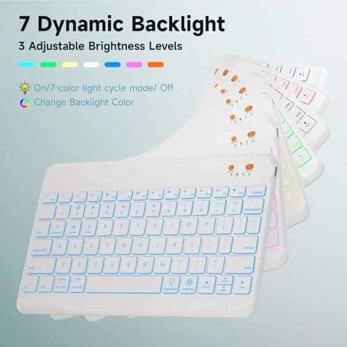 BLUTLOTUS Keyboard Case for iPad 9.7 inch 5th 6th Gen | 360° Rotatable, Backlit, Pencil Holder thumbnail 5