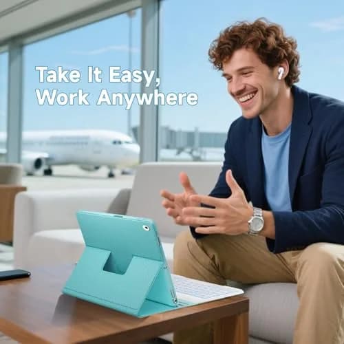 BLUTLOTUS Keyboard Case for iPad 9.7 inch 5th 6th Gen | 360° Rotatable, Backlit, Pencil Holder thumbnail 7