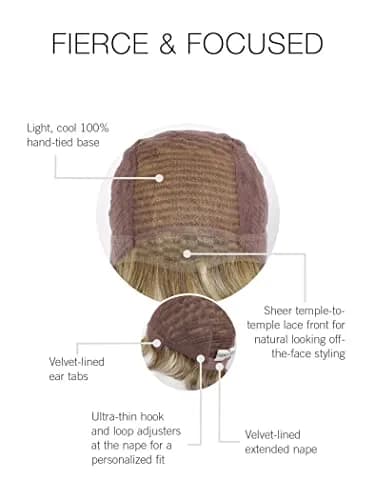 Hair u wear Raquel Welch Fierce And Focused Hand Tied Short Bob Wig, Average Cap, RL16/88 Pale Golden Honey | Chic, Heat-Friendly Synthetic thumbnail 4