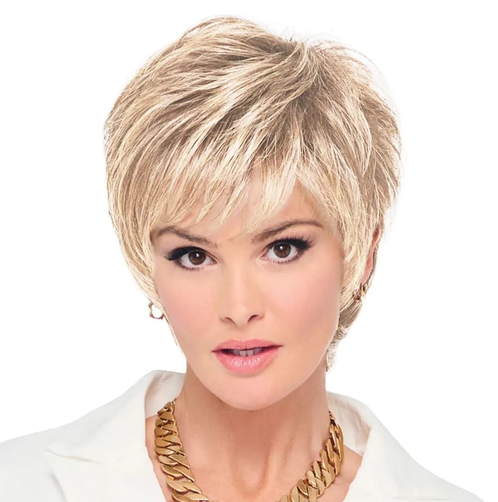 Raquel Welch Fierce And Focused Hand Tied Short Bob Wig 22in RL16/22 Iced Sweet Cream | Chic, Heat-Friendly Synthetic
