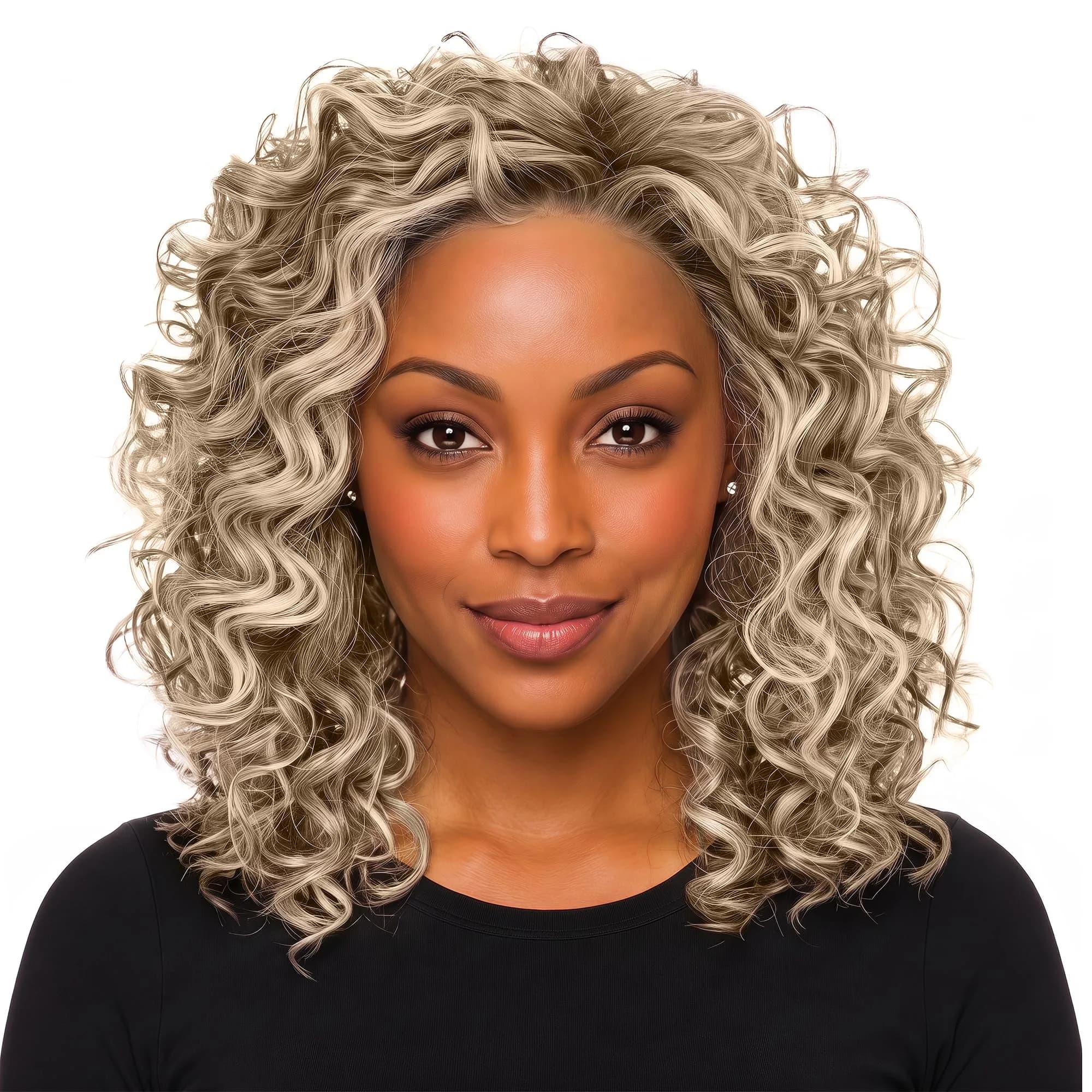 Hair u wear Raquel Welch Spiral Curls Wig, Mid-Length Blonde, Cap Size Average, Heat Friendly Synthetic Fiber