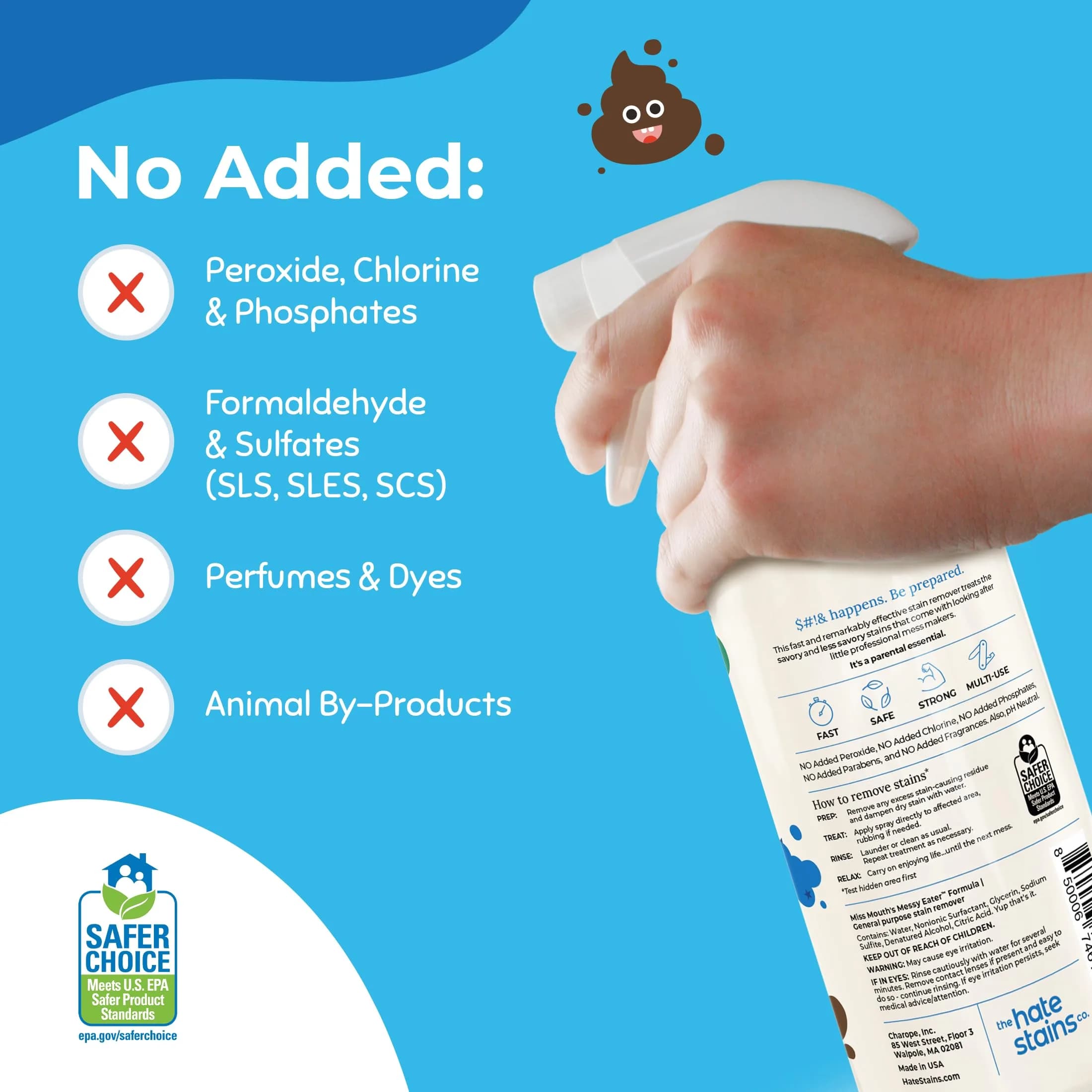 Miss Mouth's Messy Eater Stain Treater Spray 473ml (16 Fl Oz) | EPA Safer Choice Certified Laundry Stain Remover - view 5